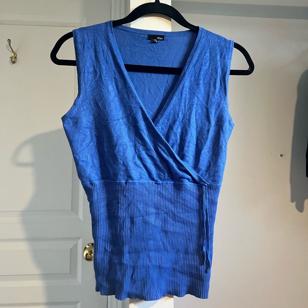 H&M Blue Textured Mini Dress